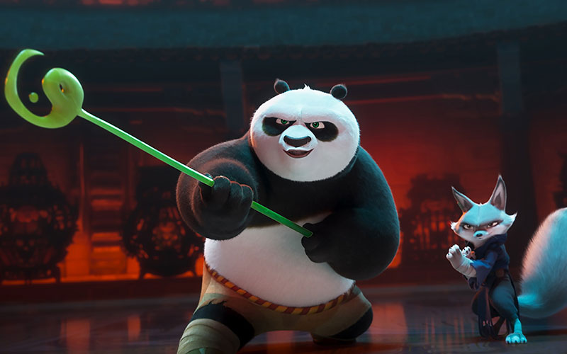 una scena di Kung Fu Panda 4